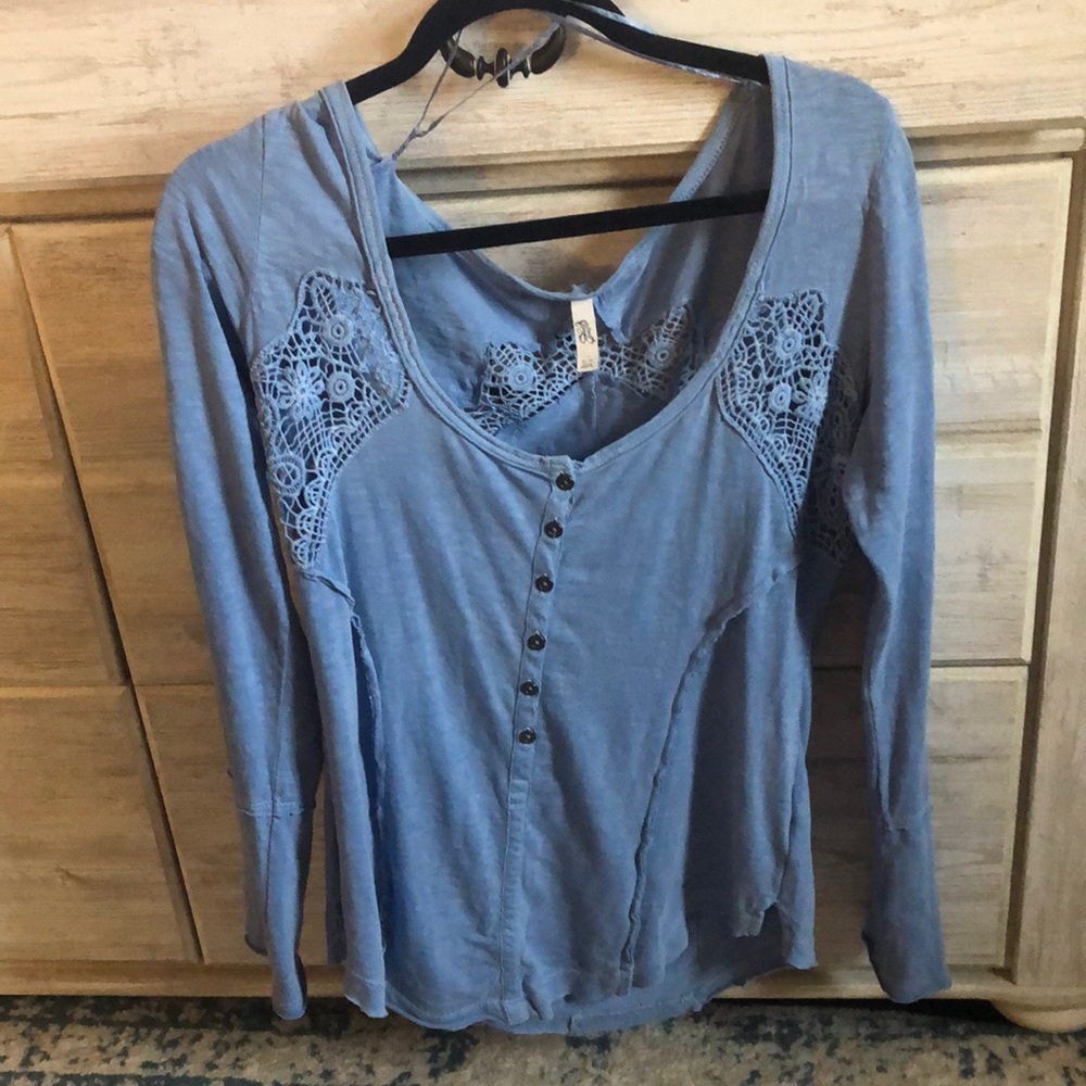 Free People blue blouse